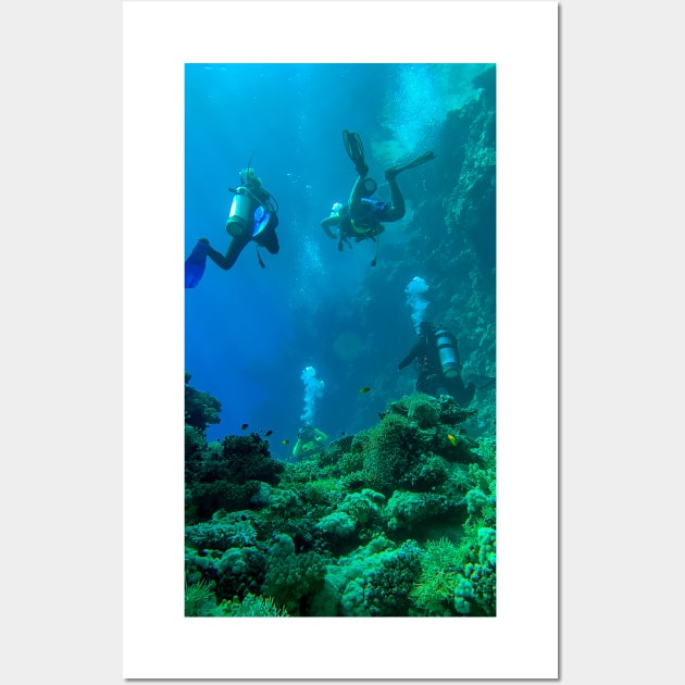 Scuba diving in the Red Sea Wall Art by likbatonboot